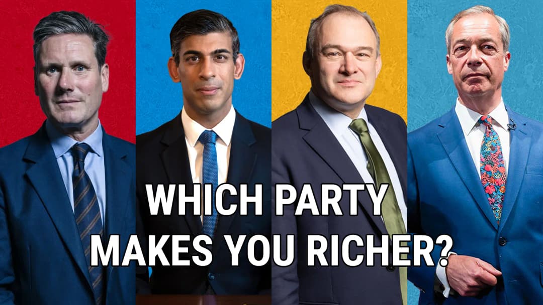 A picture of Ed Davey, Keir Starmer, Rishi Sunak and Nigel Farage